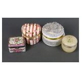 Porcelain & Alabaster Trinket Boxes (4)