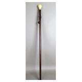 Bone Knob Wood/Silver Cane