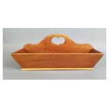 Vintage Wooden Heart Handle Divided Caddy