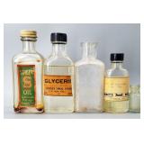 Vintage Clear Glass Apothecary Medicine Bottles