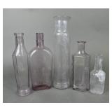 Vtg. Purple Glass Apothecary Medicine Bottles (5)