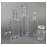 Vtg. Purple Glass Apothecary Medicine Bottles (5)