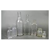 Vtg. Branded Glass Apothecary Medicine Bottles (7)