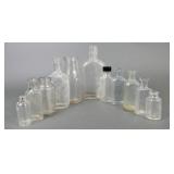 Vtg. Clear Glass Apothecary Medicine Bottles (10)
