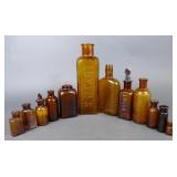Vtg. Clear Glass Apothecary Medicine Bottles (12)