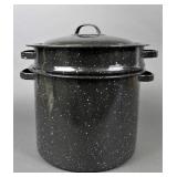 Black Speckled Stock/Pasta Pot, Glasses, Bowls