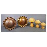 Metal Sunflower Tealight Holders, Wooden Mushrooms