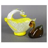 Vtg. Art Glass Duck/Swan Pilgrim Glass Handblown