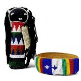 Native American Beaded Cuff & Sangoma Doll