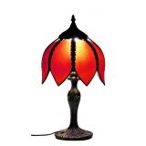 Red Glass Antique Style Table Lamp
