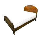 Vintage Grand Rapids Burled Walnut Bed - Full