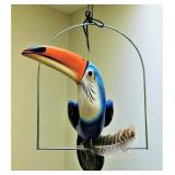 Hanging Painted Wood Toucan