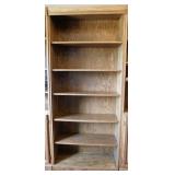 Solid Oak 5 Shelf Bookcase