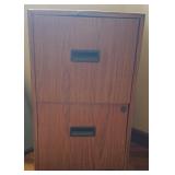 2 Drawer Faux Wood Metal Filing Cabinet