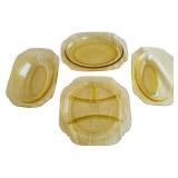 Federal Glass Madrid Amber Dishes (4)