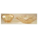 Carnival Glass Marigold Bowl & Bowl (2)