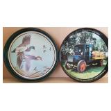 Vintage Round Serving Trays Ducks & Trucks (2)
