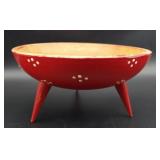 Vintage Woodpecker Woodware Bowl Japan