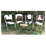 Vintage Metal & Chrome Outdoor Chairs (4) +