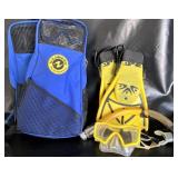 US Divers Packs- Snorkel, Fins, Mask (2)