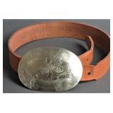 Western German Silver Large Belt Buckle +