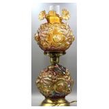 Fenton Glass Iridescent Marigold Lamp