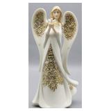 Beautiful Porcelain Angel w/ Gold Lace Figurine
