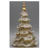 Fenton Handmade Iridescent Gold Christmas Tree