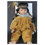 Porcelain Native American Baby Doll