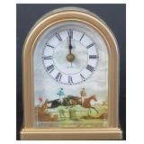 Linden Arched English Riding Horse Motif Clock