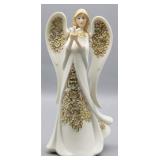 Beautiful Porcelain Angel w/ Gold Lace Figurine