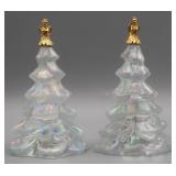 Fenton Handmade Iridescent Christmas Trees (2)