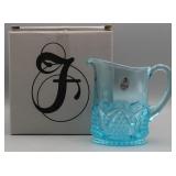 Fenton Art Glass Blue Topaz Pitcher