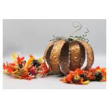 Metal Pumpkin Table Decor & Candle Ring Decor