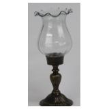 Brass Hurricane Lantern Candle Holder With Globe