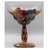 Euroglass Handmade Romanian Pedestal Compote Dish