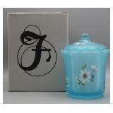 Fenton Art Glass Limited Blue Topaz Covered Box