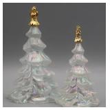 Fenton Handmade Iridescent Christmas Trees (2)