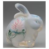 Fenton Art Glass White Opalescent Bunny