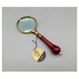Wood Handled and Brass Rimmed Magnifying Glass