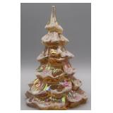 Fenton Handmade Carnival Marigold Christmas Tree