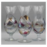 Euroglass Romanian Hand Made Art Glass Vases (3)