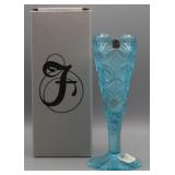 Fenton Art Glass Blue Topaz Vase