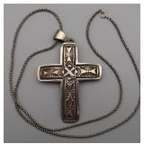 Sterling Silver Cross Necklace, 25.2g
