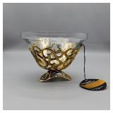 Mouth Blown Clear Glass Centerpiece Dish