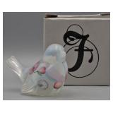 Fenton Art Glass White Opalescent Bird
