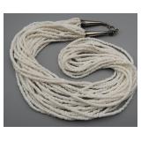 10 Strand Shell Necklace w/ Sterling Silver Ends