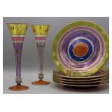 Romanian Euroglass Hand Made Plates + (7)