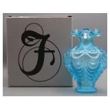 Fenton Art Glass Blue Topaz Vase