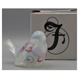 Fenton Art Glass White Opalescent Bird